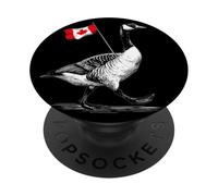 Joli Animal du Canada avec Drapeau pour Les Amateurs d'oie PopSockets PopGrip Adhésif
