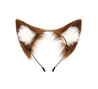 Joli anneau à cheveux en forme d'oreille de renard - Support à cheveux mignon - Diffusion en direct - Printemps - Cosplay - Pour adolescentes et femmes - Bandeau en peluche pour femme - Bandeau
