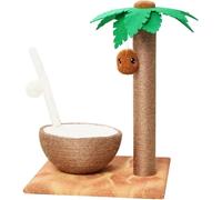 Joli Arbre à Chat en cocotier, Cadre recouvert de sisal Naturel, grattoir pour Chats de Tous âges avec Jouet Suspendu