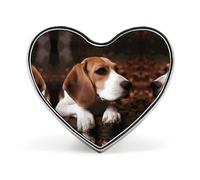 Joli badge Beagle en forme de cœur, porte-badge d'identification mignon pour woker, broche en métal, épinglettes en forme de cœur d'amour pour homme et femme, cadeau de médecin, sacs à dos et