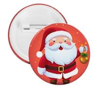 Joli badge de Père Noël rond en métal, broche légère pour sac à dos, épingles à boutons tendance pour chemises, vestes, châle, manteau, unisexe, 12PCS, Fer blanc, épingles rondes en métal