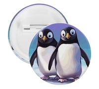 Joli badge en fer blanc en forme de pingouin - Grande broche ronde - Convient pour les enseignants, les infirmières, les médecins, le personnel, les cadeaux de fête, 1PCS, Plastique, Plastiques