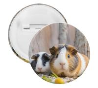 Joli badge en fer blanc personnalisé en forme de cochon d'Inde - Grand bouton artisanal - Convient pour les enseignants, les infirmières, les médecins, le personnel, les cadeaux de fête, 12pcs