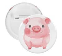 Joli badge en fer blanc personnalisé en forme de cochon - Grand bouton artisanal - Convient pour les enseignants, les infirmières, les médecins, le personnel, les cadeaux de fête, 12PCS, Plastique