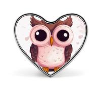 Joli badge en forme de chouette en forme de cœur, porte-badge d'identification mignon pour woker, broche en métal, épinglettes en forme de cœur d'amour pour homme et femme, cadeau de médecin