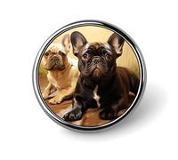 Joli badge rond avec motif bouledogue français pour homme et femme, durable et élégant, badges en métal léger pour chemises, vestes, chapeaux