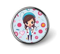 Joli badge rond d'infirmière pour homme et femme, durable et élégant, badges en métal léger pour chemises, vestes, chapeaux