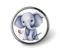 Joli badge rond éléphant mignon en émail broche bouton broche personnalisée vêtements décoration unisexe porte-badge chapeaux sacs chemises décoration
