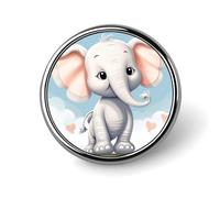 Joli badge rond éléphant pour homme et femme, durable et élégant, badges en métal léger pour chemises, vestes, chapeaux