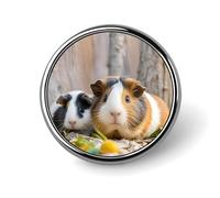 Joli badge rond en émail cochon d'Inde - Broche à boutons - Décoration de vêtements - Unisexe - Porte-badge, chapeaux, sacs, chemises