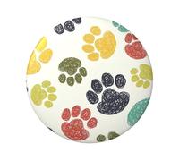Joli badge rond en fer blanc imprimé patte de chien coloré 6 cm sur un seul côté, parfait pour décoration de style personnel et cadeau, taille unique, Métal