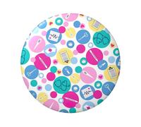 Joli badge rond en fer blanc imprimé sur un seul côté, idéal pour décorer un style personnel et offrir en cadeau, taille unique, Métal