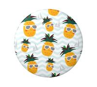 Joli badge rond en fer blanc imprimé sur un seul côté, imprimé ananas de 6 cm, parfait pour une décoration personnelle et un cadeau, taille unique, Métal