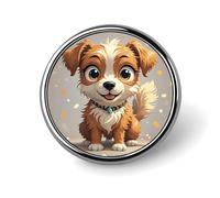 Joli badge rond en forme de chien pour homme et femme, durable et élégant, badges en métal léger pour chemises, vestes, chapeaux