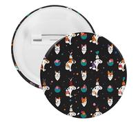 Joli badge rond en métal de dessin animé, broche légère pour sac à dos, épingles à boutons tendance pour chemises, vestes, châle, manteau, unisexe, 20PCS, Fer blanc, épingles rondes en métal