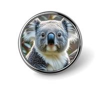 Joli badge rond en métal personnalisé en forme de koala pour vêtements, sacs, chapeau, broche imprimée humoristique, décoration de fête, accessoires pour homme et femme