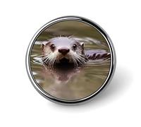 Joli badge rond en métal personnalisé en forme de tour d'eau pour vêtements, sacs, chapeaux, décorations de fête, accessoires pour homme et femme