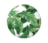 Joli badge rond imprimé feuilles de palmier vert 6 cm sur un seul côté, parfait pour décoration personnelle et cadeau, taille unique, Métal