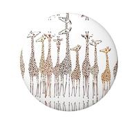 Joli badge rond imprimé girafes de 6 cm sur un seul côté, parfait pour décoration personnelle et cadeau, taille unique, Métal