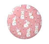 Joli badge rond imprimé lapin blanc 6 cm sur un seul côté, parfait pour décoration personnelle et cadeau, taille unique, Métal