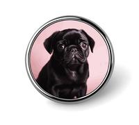 Joli badge rond noir en émail - Broche à boutons - Décoration personnalisée pour vêtements - Porte-badge unisexe - Pour chapeaux, sacs, chemises