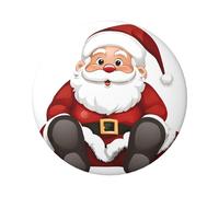 Joli badge rond Père Noël - Design en fer blanc durable avec impression sur un seul côté, parfait pour les cadeaux personnalisés et la décoration de vêtements, taille unique