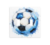 Joli ballon de football bleu blanc double gang couvercle de lumière plaque murale interrupteur décor taille standard - 11,4 x 11,4 cm