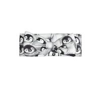 Joli bandeau à nœud pour bébé avec motif pingouins, accessoire de cheveux pour nouveau-nés et nourrissons, adapté pour les bébés de 0 à 6 mois