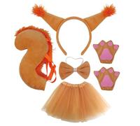 Joli bandeau avec oreilles d'écureuil et nœud papillon pour prendre des photos, bandeaux, carnaval, gants, jupe, oreilles et queue, ensemble animal et costume pour enfants équipements de jeu de rôle