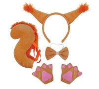 Joli bandeau avec oreilles d'écureuil et nœud papillon pour prendre des photos, bandeaux, carnaval, gants, jupe, oreilles et queue, ensemble animal et costume pour enfants équipements de jeu de rôle