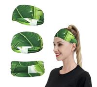 Joli bandeau de sport en forme de feuilles de bananier pour homme et femme - Bandeau de transpiration pour homme et femme - Évacuation de l'humidité - Bandeau extensible pour la course à pied et le