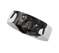 Joli bandeau d'entraînement pour homme et femme avec motif carlin noir - Bandeau anti-humidité pour tennis, basket-ball, course à pied, gym, sports de plein air