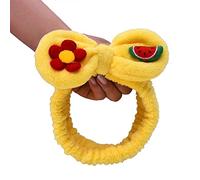 Joli bandeau élastique en forme de fleur de pastèque en peluche pour envelopper la tête pour la douche, la beauté, les soins de la peau, bandeau en peluche, turban élastique