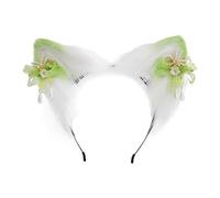 Joli bandeau pour étudiantes et femmes - Pour séances photo - Avec fleur - Épingle à cheveux décorative - Bandeau ethnique de dessin animé - Bandeau d'oreille - Taille adulte - Bandeau de maquillage