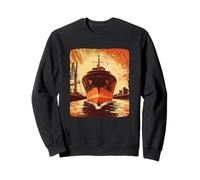 Joli bateau dans le port avec de belles couleurs pour les amateurs de navires Sweatshirt