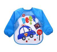 Joli bébé bavoirs infantile à manches longues imperméable bébé alimentation blouse enfants réutilisable en plastique combinaison bavoir enfant en bas âge écharpe