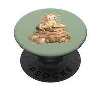 Joli bébé Dragon Lecture Livres café Amoureux Fantaisie PopSockets PopGrip Adhésif