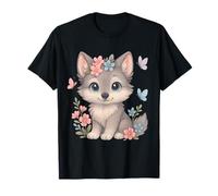 Joli bébé loup avec fleurs Sakura Floral I enfants loup femmes T-Shirt