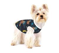 Joli bébé paresseux endormi imprimé petit chien vêtements pour animaux de compagnie, T-shirts sans manches en coton doux respirant pour animaux de compagnie débardeur vêtements pour chiots et chats