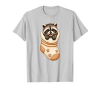 Joli bébé Raton Laveur dans Une Chaussette Confortable avec Motif Animal Mignon T-Shirt