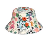 Joli bob à la mode avec motif tigre blanc, chapeau pliable, adapté pour les activités de plein air et le camping, taille unique