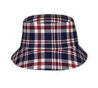 Joli bob vichy pour femme et homme - Casquette de pêcheur d'été légère et pliable - Chapeau de soleil pour voyage, plage, extérieur, Carreaux écossais, taille unique