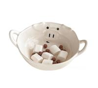 Joli Bol À Soupe Avec Deux Poignées Grandes Nouilles Instantanées Vaisselle En Céramique Fruits Ménagers Yaourt Assiettes Dîner Collation Petit Déjeuner Bols Dessert Nid De Crème Glacée Soupes Pâtes