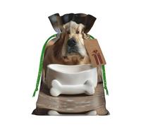 Joli bol en forme d'os de chien avec cordon de serrage pour cadeaux, sacs cadeaux réutilisables en tissu, pour les vacances et les fêtes