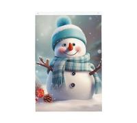 Joli bonhomme de neige - 9,1 x 1,5 m - Drapeau de jardin vibrant double face - Bannière de bienvenue saisonnière avec œillets en laiton - Décoration de fond photo pour cour, porche, pelouse
