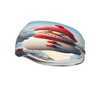 Joli bonhomme de neige dans les montagnes enneigées, bandeau unisexe pour homme et femme, extensible, respirant et évacuant l'humidité