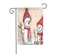 Joli bonhomme de neige - Drapeau de jardin imprimé Merry Christmas - 30,5 x 45,7 cm - Tissu avec manche de 3 cm - Convient pour jardin, pelouse, terrasse, balcon