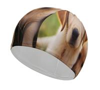 Joli bonnet de bain Golden Retriever pour chiot - Haute élasticité - Convient aux cheveux longs et courts - Confortable - Grand bonnet de douche pour réduire la traînée et protéger les cheveux