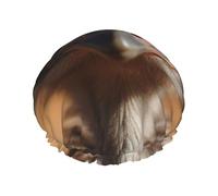 Joli bonnet de douche en autruche pour femme - Double couche - Bonnet de bain épais réutilisable et imperméable avec bande élastique - Lavable - Pour homme et femme - Spa et salon