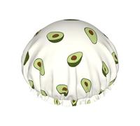 Joli bonnet de douche imprimé avocat - Bonnet de bain double couche avec doublure élastique, idéal pour la maison, le spa, l'hôtel et les voyages